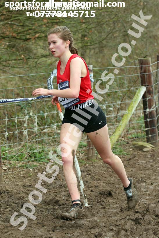 Womens under-20s, 2020 British Athletics Inter Counties Cross Country Champs., Prestwold Hall, Loughborough. Photo: David T. Hewitson/Sports for All Pics